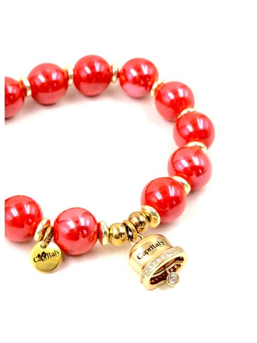 Bracciale rosso Campanella personalizzabile Capritaly gioielli | BRACCIALEPERLECAMPROSSOORO